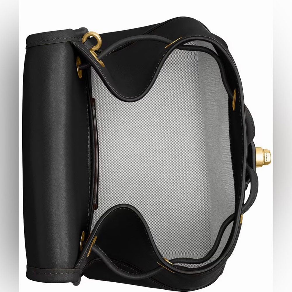 Coach Glovetanned Leather Turnlock Backpack- Black - Picture 3 of 4